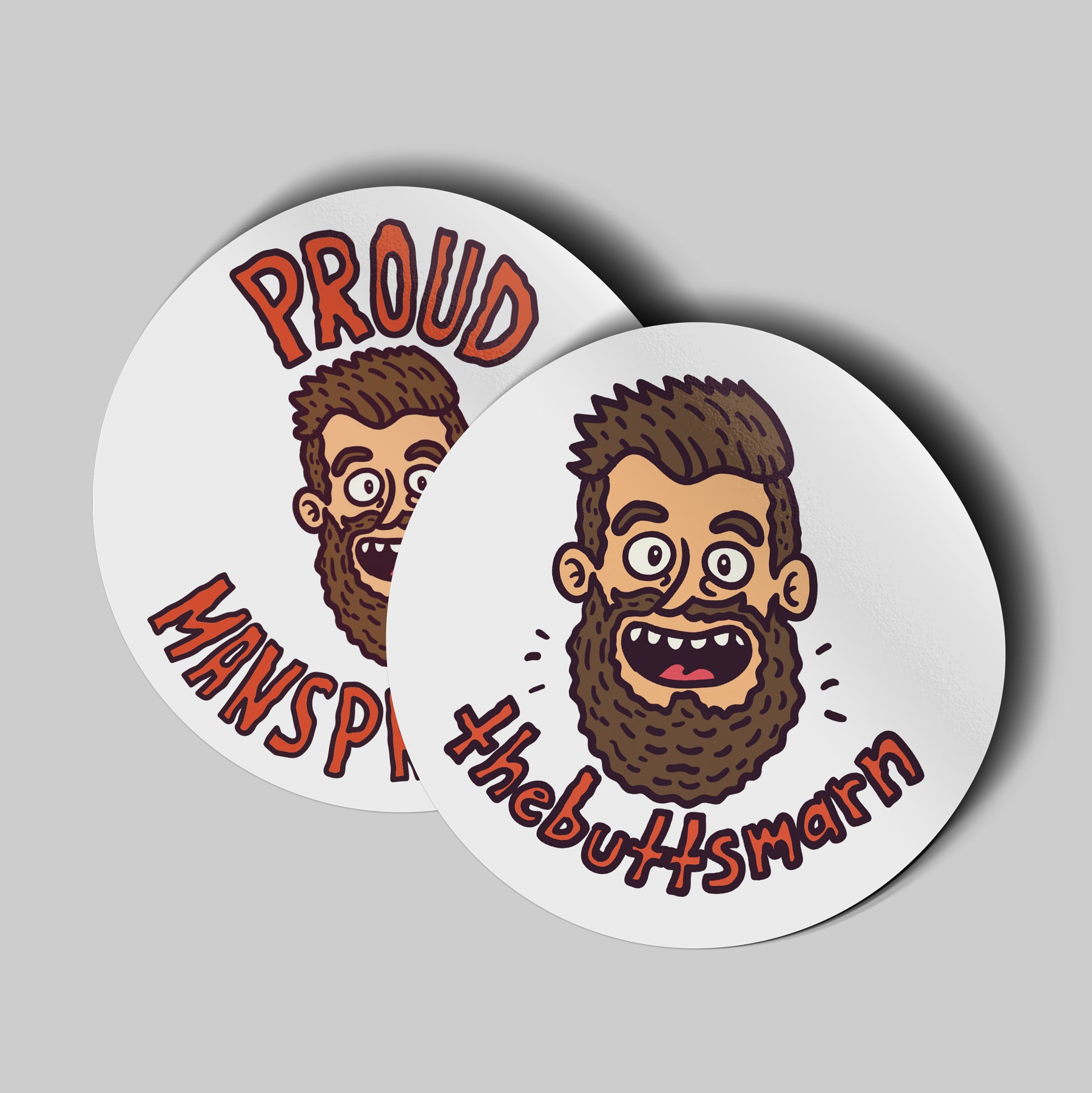 Proud Manspreader Circle Stickers Isaac Butterfield